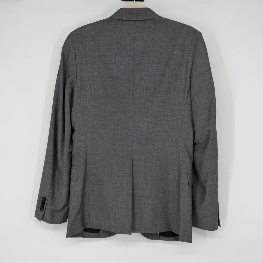Theory Men Suit‎ Jacket Blazer 36 Regular Gray Wool Blend Business Formal